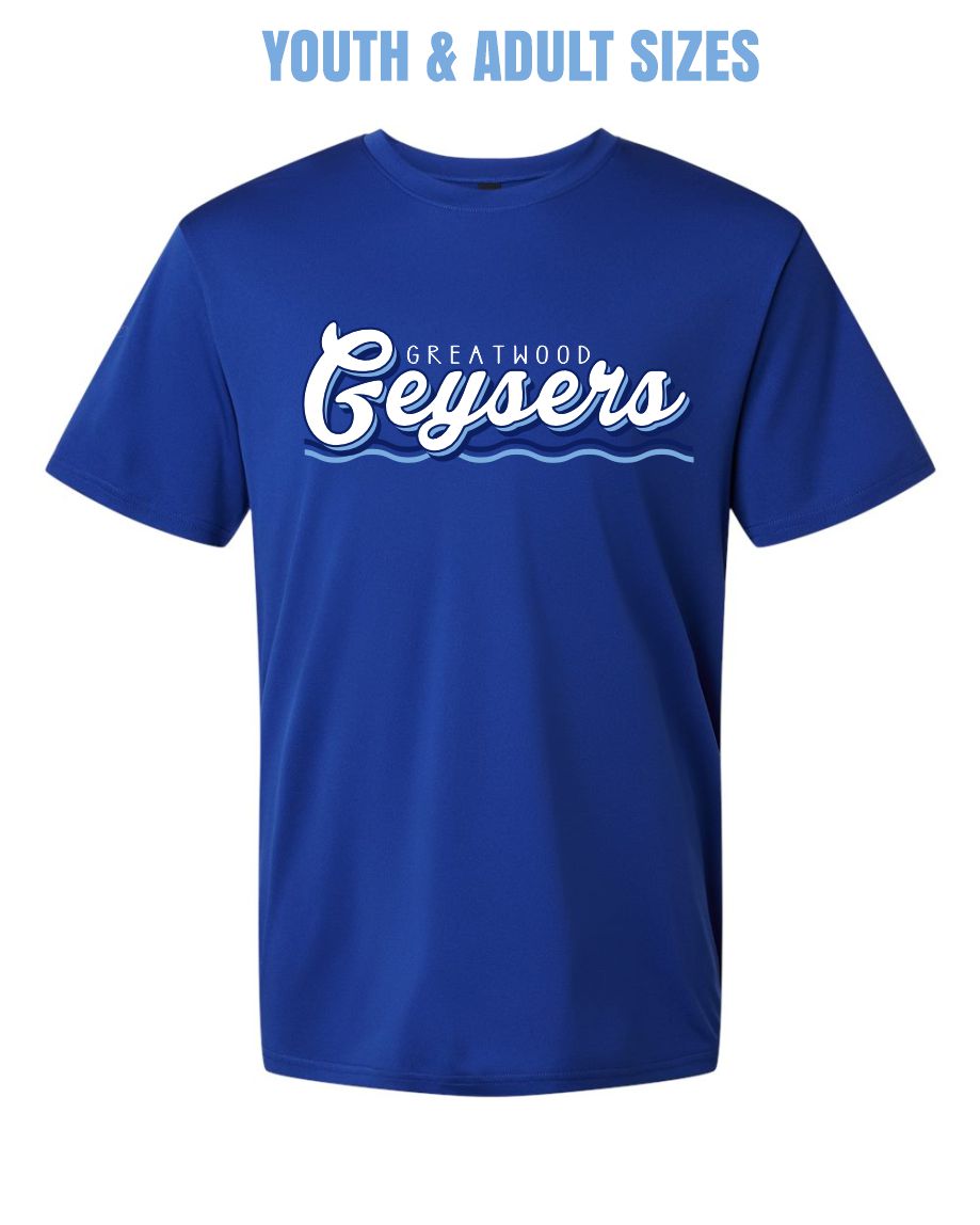 2025 GREATWOOD GEYSERS - ROYAL BLUE PERFORMANCE TEE
