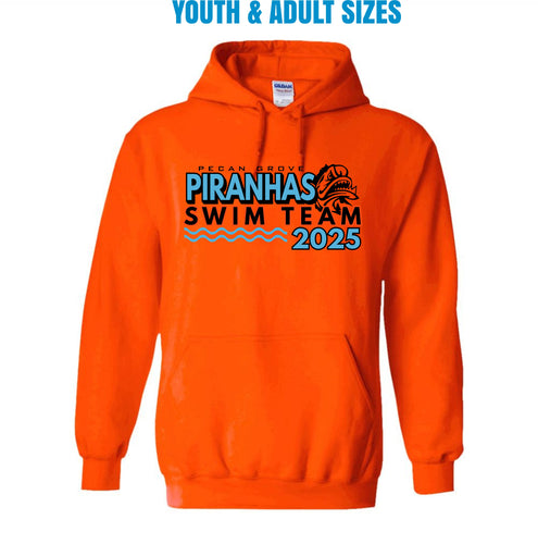 2025 PECAN GROVE PIRANHAS - ORANGE HOODIE