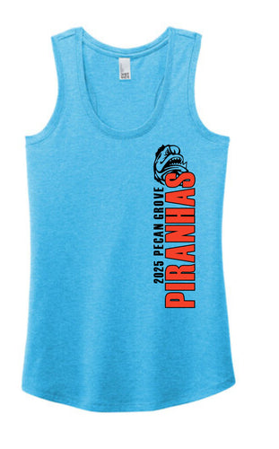 2025 PECAN GROVE PIRANHAS - AQUA LADIES TANK