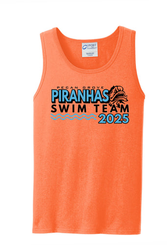 2025 PECAN GROVE PIRANHAS - ORANGE UNISEX TANK