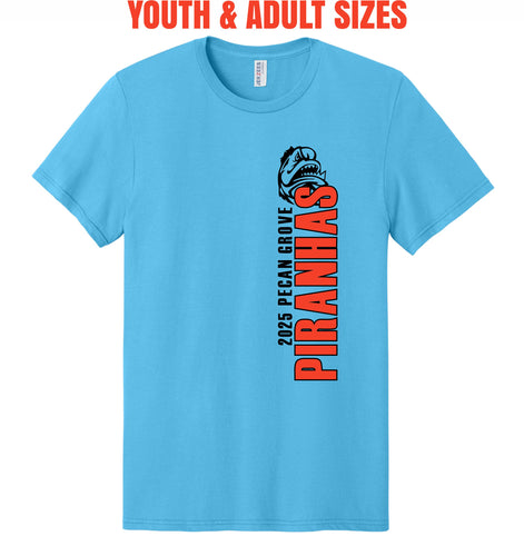 2025 PECAN GROVE PIRANHAS - AQUA T-SHIRT