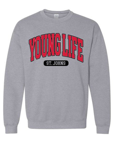 2025 ST. JOHN'S YOUNG LIFE - HEATHER GREY SWEATSHIRT