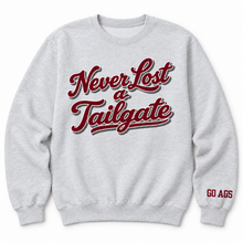 Load image into Gallery viewer, Never Lost a Tailgate Sweatshirt with Custom Name- Maroon