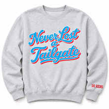 Load image into Gallery viewer, Never Lost a Tailgate Sweatshirt with Custom Name- Powder Blue