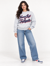 Load image into Gallery viewer, Never Lost a Tailgate Sweatshirt with Custom Name - Navy &amp; Red